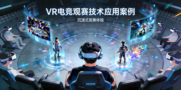 VR电竞观赛技术应用案例 - 观众通过VR设备沉浸式观看电竞赛事