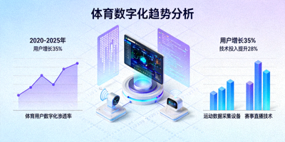 体育数字化趋势分析文章配图 - 展示数据图表和科技元素