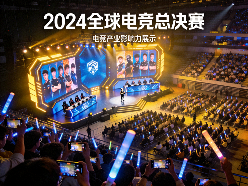 电子竞技大型赛事现场观众座无虚席的壮观场面 - 电竞产业影响力展示