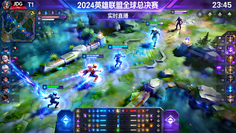 2024英雄联盟全球总决赛实时直播画面 - 游戏对战界面