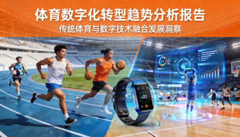 体育数字化转型趋势分析报告封面图 - 展示传统体育与数字技术融合的场景