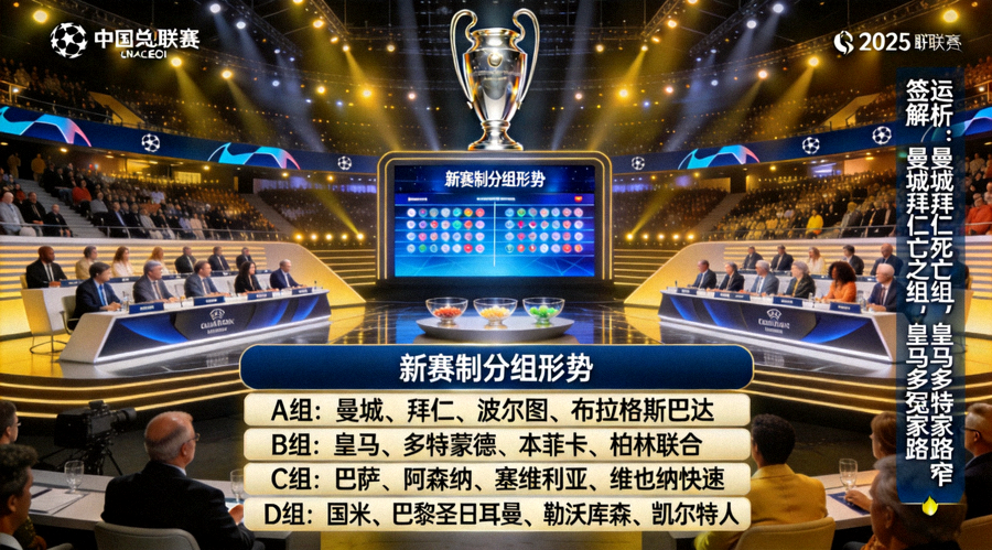 2025欧冠联赛抽签仪式现场全景图，新赛制下的分组形势与球队签运深度解析